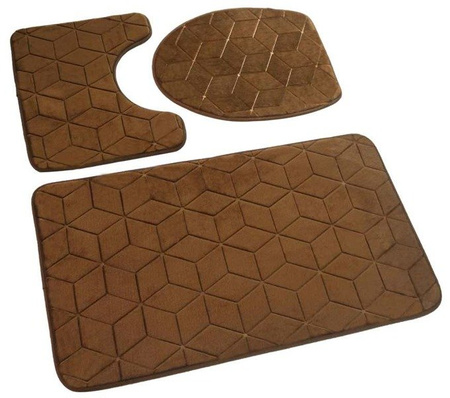 Dywanik łazienkowy SUMBA kpl 3 szt., LZ(31) CZEKOLADA 12 (45x75+45x35+35x44)