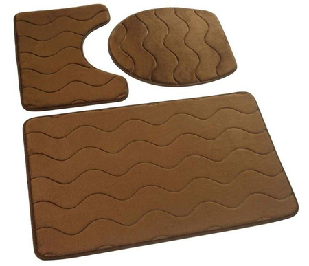 Dywanik łazienkowy SUMBA kpl 3 szt., LZ(23) CZEKOLADA 12 (45x75+45x35+35x44)