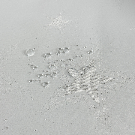 OBRUS PLAMOODPORNY OVAL 130X260 DUŻA GWIAZDA SREBRO 621