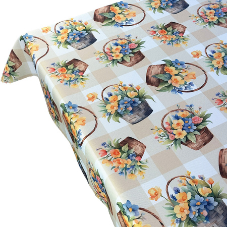 Obrus plamoodporny Druk 4 Wielkanoc Wiosenny Koszyk