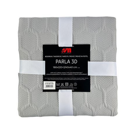 NARZUTA PARLA 3D 180x220+2/40x40, SY-7653 SZARY JASNY