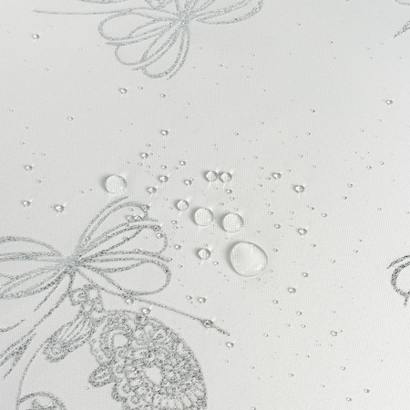 OBRUS PLAMOODPORNY OVAL 140X200 SREBRNA BOMBKA 1869