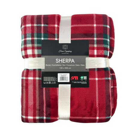 KOC SHERPA PRINT 150x200 CZERWONY