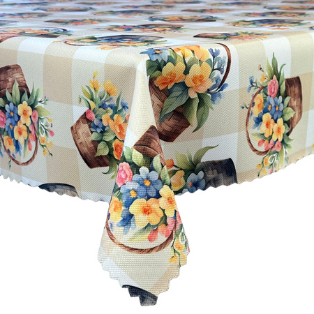 Obrus plamoodporny Druk  4 Wielkanoc Wiosenny Koszyk