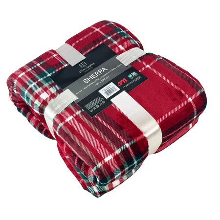 KOC SHERPA PRINT 150x200 CZERWONY