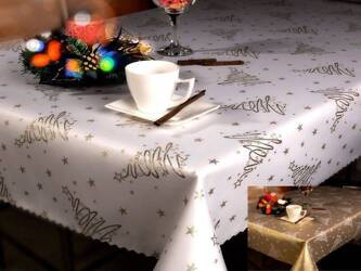 OBRUS PLAMOODPORNY OVAL 110X220 ZŁOTO 2176