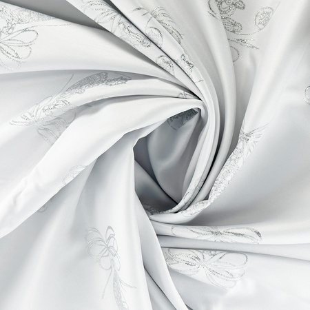 OBRUS PLAMOODPORNY OVAL 140X200 SREBRNA BOMBKA 1869