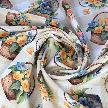 Obrus plamoodporny Druk 4 Wielkanoc Wiosenny Koszyk