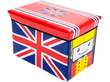 Dziecięcy Pojemnik z Siedziskiem - Pufa UK Flag SU-06 49x31x31 cm