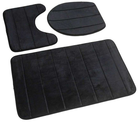 Dywanik łazienkowy SUMBA kpl 3 szt., LZ(09) CZARNY 04 (45x75+45x35+35x44)