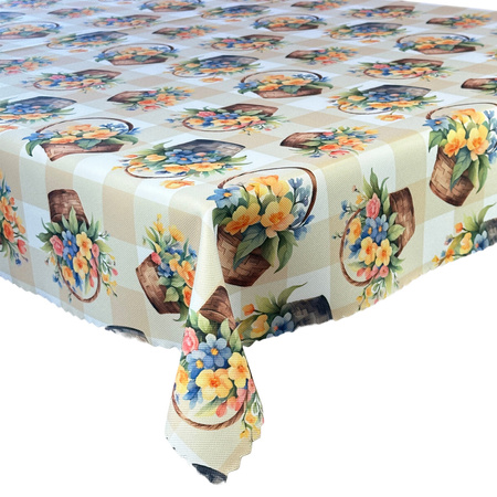 Obrus plamoodporny Druk 4 Wielkanoc Wiosenny Koszyk